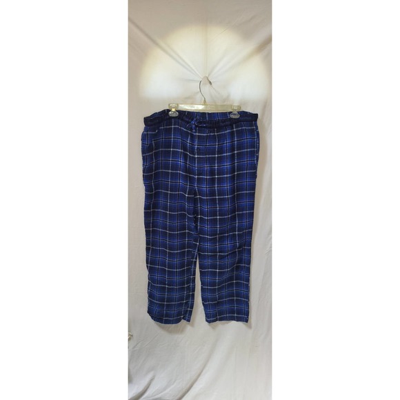 Perry Ellis Cotton Blue Plaid Lounge Sleep Pants Size 2X-Large - Picture 1 of 4
